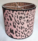 Drum Lamp Shade Pink Velvet Luigi Bevilacqua Fabric Leopardo Pattern