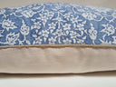 Handmade Decorative Pillow Made With Fortuny Fabric – Cornflower Blue & Antique White Alberelli Pattern