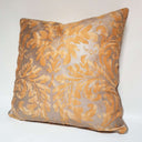 Handmade Decorative Pillow Made With Fortuny Fabric – Yellow & Silvery Gold Lucrezia Pattern