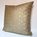 Handmade Decorative Pillow Made With Fortuny Fabric – Bayou Green & Gold Richelieu Pattern
