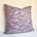 Handmade Decorative Pillow Made With Fortuny Fabric – Camo Isole Pattern Grey, Lavender & Gold