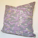Handmade Decorative Pillow Made With Fortuny Fabric – Camo Isole Pattern Grey, Lavender & Gold