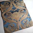 Luxury Table Runner Rubelli Silk Bracaded Damask Blue Sandokan Pattern