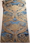 Luxury Table Runner Rubelli Silk Bracaded Damask Blue Sandokan Pattern