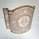 Venetian Lampshade Fortuny Fabric Ivory & Gold Orsini Pattern