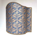 Half Lampshade Fortuny Fabric Indigo Blue & Gold Richelieu Pattern