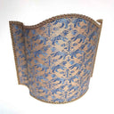 Half Lampshade Fortuny Fabric Indigo Blue & Gold Richelieu Pattern