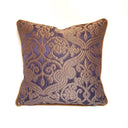 Handmade Decorative Pillow Made With Silk Jacquard Rubelli Fabric Purple & Bronze Trebisonda Pattern