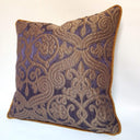 Handmade Decorative Pillow Made With Silk Jacquard Rubelli Fabric Purple & Bronze Trebisonda Pattern
