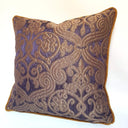 Handmade Decorative Pillow Made With Silk Jacquard Rubelli Fabric Purple & Bronze Trebisonda Pattern