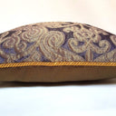 Handmade Decorative Pillow Made With Silk Jacquard Rubelli Fabric Purple & Bronze Trebisonda Pattern
