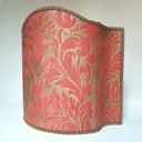 Venetian Lampshade Fortuny Fabric Bittersweet & Silvery Gold Lucrezia Pattern