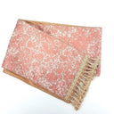 Luxury Table Runner Pink Silk Lampas Rubelli Fabric Michelle Pattern with Tassel Trim