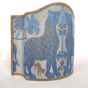 Venetian Half Lampshade Sky Blue Silk Brocatelle Luigi Bevilacqua Fabric Fiere Pattern