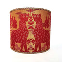 Drum Lampshade Red Silk Brocatelle Luigi Bevilacqua Fabric Fiere Pattern