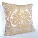 Handmade Decorative Pillow Made With Rubelli Fabric – Cream Silk Damask Bestegui Pattern