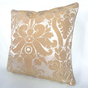 Handmade Decorative Pillow Made With Rubelli Fabric – Cream Silk Damask Bestegui Pattern