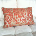 Handmade Decorative Pillow Made With Fortuny Fabric – Red and Silvery Gold Carnavalet Pattern