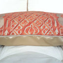 Handmade Decorative Pillow Made With Fortuny Fabric – Red and Silvery Gold Carnavalet Pattern
