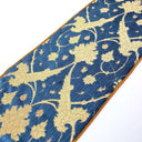 Luxury Table Runner with Pointed Ends And Tassels Luigi Bevilacqua Silk Heddle Velvet Indigo Blue Ca  d Oro Pattern