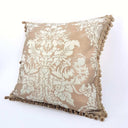 Handmade Decorative Pillow Made With Fortuny Fabric – Dandolo Aquamarine & Silvery Gold With Tassel Trim