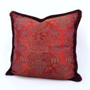 Brush Fringe Handmade Decorative Pillow Made With Amethyst Silk Brocatelle Rubelli Fabric Castiglione Pattern