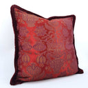 Brush Fringe Handmade Decorative Pillow Made With Amethyst Silk Brocatelle Rubelli Fabric Castiglione Pattern