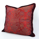 Brush Fringe Handmade Decorative Pillow Made With Amethyst Silk Brocatelle Rubelli Fabric Castiglione Pattern
