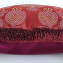 Brush Fringe Handmade Decorative Pillow Made With Amethyst Silk Brocatelle Rubelli Fabric Castiglione Pattern