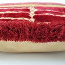 Handmade Decorative Pillow With Brush Fringe Red Modern Art Rubelli Velvet With Luigi Bevilacqua Framed Front Panel