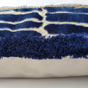 Handmade Decorative Pillow With Brush Fringe Blue Modern Art Rubelli Velvet With Luigi Bevilacqua Framed Front Panel