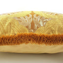 Handmade Decorative Pillow With Brush Fringe Antique Yellow Silk Brocade Luigi Bevilacqua Fabric Tulipani Pattern