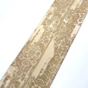 Luxury Table Runner with Pointed Ends And Tassels Silk Lampas Rubelli Fabric Sand Cordoba Pattern