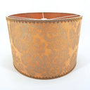 Drum Lamp Shade in Fortuny Fabric Silvery Gold & Peach Solimena Pattern