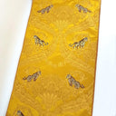 Luxury Table Runner with Tassel Trim Rubelli Silk Bracaded Damask Gold Sandokan Pattern