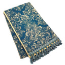 Table Runner with Tassel Trim Rubelli Jacquard Fabric Blue Barry Lyndon Pattern