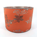 Drum Lampshade Coral Red Silk Brocade Rubelli Fabric Lady Hamilton Pattern