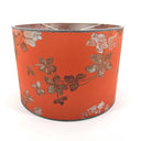Drum Lampshade Coral Red Silk Brocade Rubelli Fabric Lady Hamilton Pattern