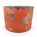 Drum Lampshade Coral Red Silk Brocade Rubelli Fabric Lady Hamilton Pattern