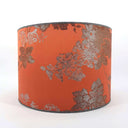 Drum Lampshade Coral Red Silk Brocade Rubelli Fabric Lady Hamilton Pattern