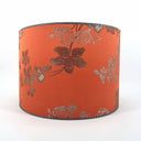Drum Lampshade Coral Red Silk Brocade Rubelli Fabric Lady Hamilton Pattern