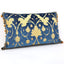 Handmade Decorative Pillow With Tassel Fringe Luigi Bevilacqua Silk Heddle Velvet Indigo Blue Ca  d Oro Pattern