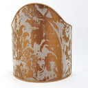 Wall Sconce Clip-On Shield Shade Grey and Gold Jacquard Rubelli Fabric Gritti Pattern Mini Lampshade
