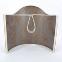 Wall Sconce Clip-On Shield Shade Grey and Gold Jacquard Rubelli Fabric Gritti Pattern Mini Lampshade