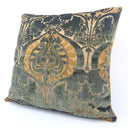 Handmade Decorative Pillow Made With Luigi Bevilacqua Green Silk Heddle Velvet Torcello Pattern