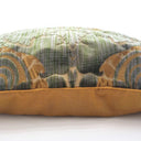 Handmade Decorative Pillow Made With Luigi Bevilacqua Green Silk Heddle Velvet Torcello Pattern