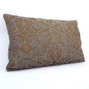 Handmade Decorative Pillow Made With Silk Jacquard Rubelli Fabric Brown & Silver Trebisonda Pattern