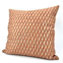 Handmade Decorative Pillow Made With Fortuny Fabric – Copper & Silvery Gold Piumette Pattern