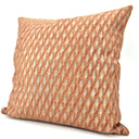 Handmade Decorative Pillow Made With Fortuny Fabric – Copper & Silvery Gold Piumette Pattern