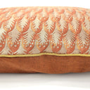 Handmade Decorative Pillow Made With Fortuny Fabric – Copper & Silvery Gold Piumette Pattern